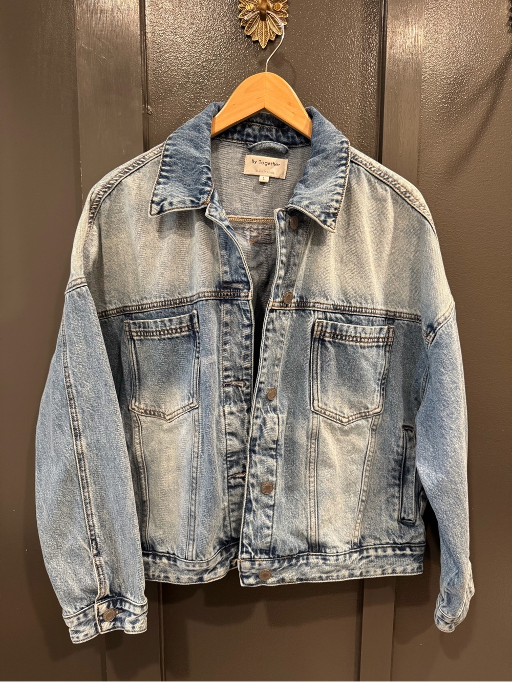 By Together Light Blue Denim Jacket with Label Detail